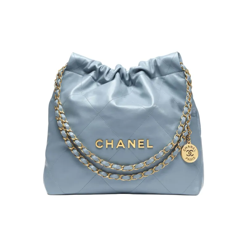 CHANEL Calfskin Crossbody Bag, Shoulder Bag Small Size Women's Blue-0