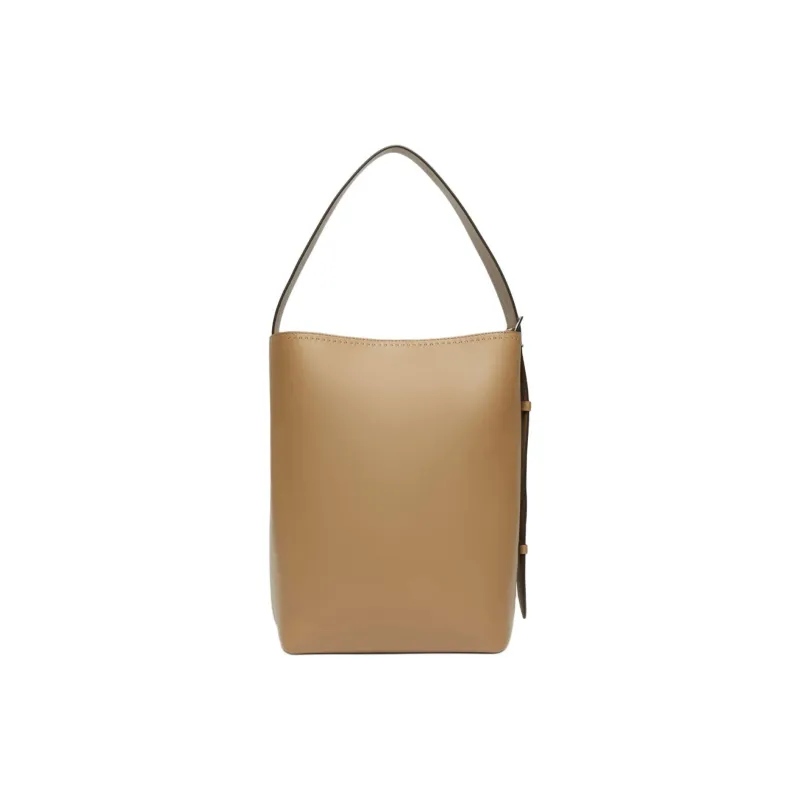 MaxMara Calfskin Bucket Bag, Shoulder Bag, Crossbody Bag, Handbag Extra Large Women's Brown-2