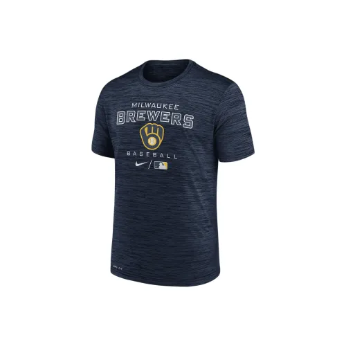 Nike x MLB T-Shirt Milwaukee Brewing Company Team Men's Marine Blue