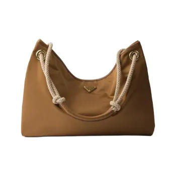 PRADA Re Nylon Recycled Polyamide Shoulder Bag Large Size Women's Brandy