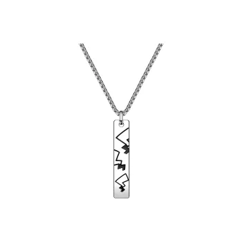 TIDECOLOR Pokemon GO Titanium Steel Necklaces Unisex Silver Black