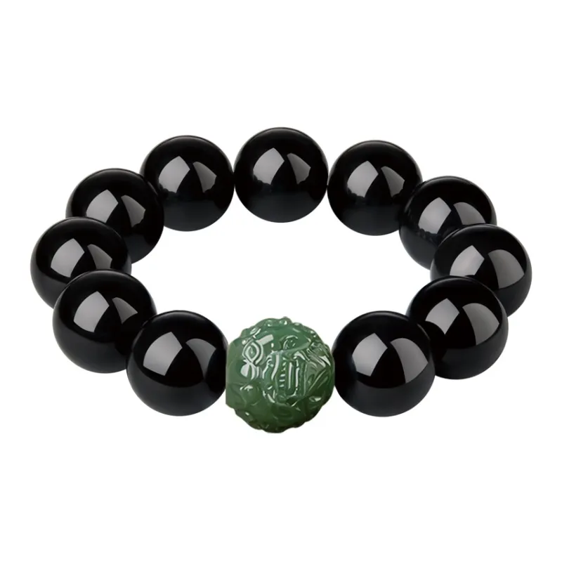 Moonstone Edge Obsidian Jade Bracelets Men's-4