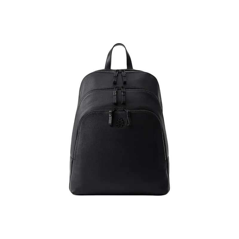 FION Mountain And Sea Journey Series Cow Leather Backpack Regular Men's Black-0
