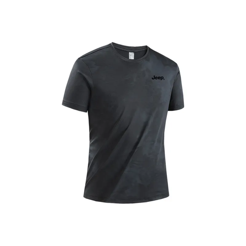 Jeep Summer Sports Running Loose Fit Crew Neck Breathable Drop Shoulder Short Sleeved T Shirts Unisex-7