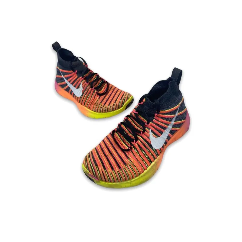 Nike Free Train Force Flyknit Anti Slip Wear Resistant High Top Running Shoes Men's Black Red-3