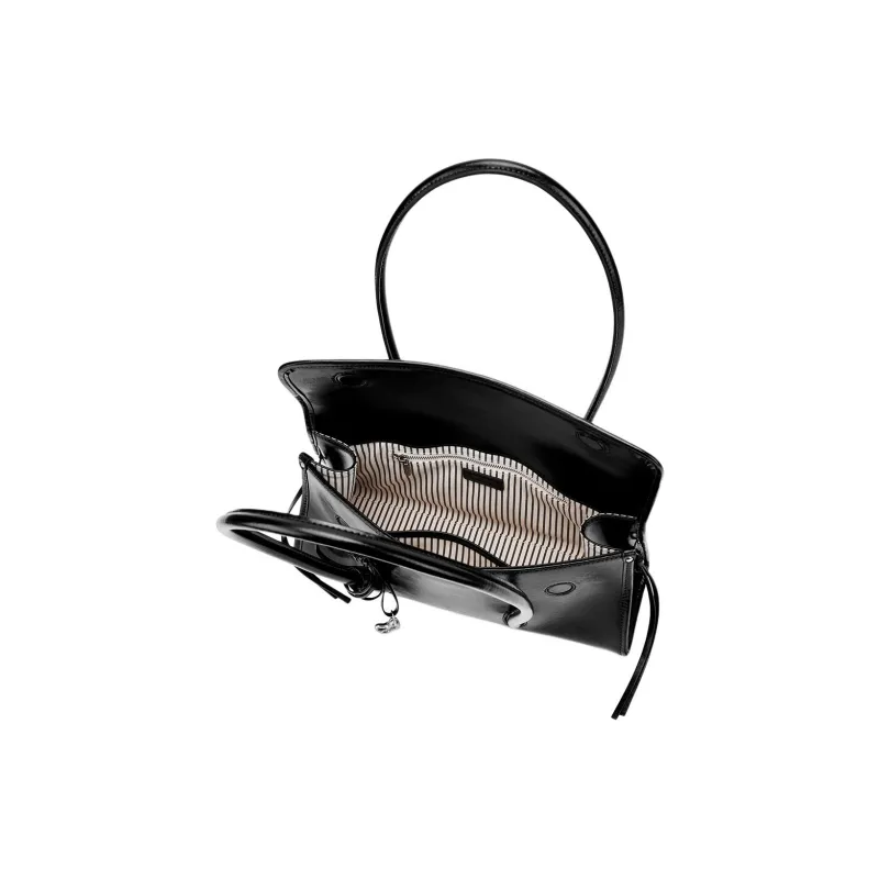 MCMIKO Cow Leather Baguette Bag Shoulder Bag Regular Women's Tranquil Black-3