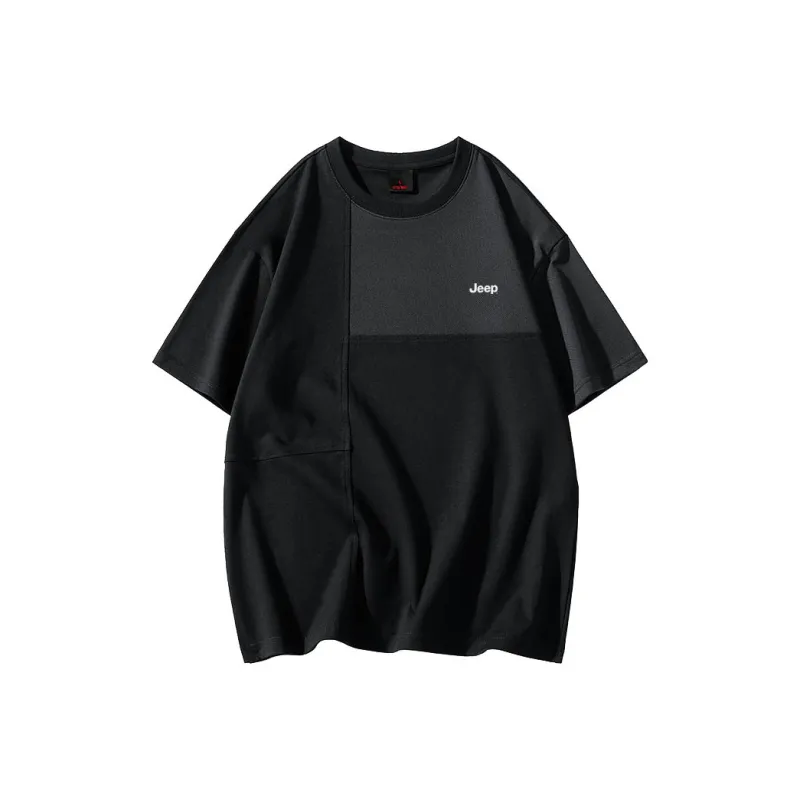 Jeep Casual Loose Fit Pullover Crew Neck Short Sleeved T Shirts Unisex-8
