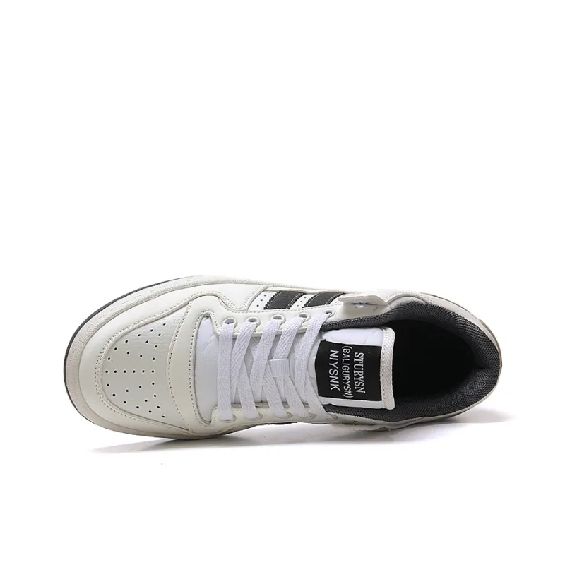STUR YSN Wear resistant And Lightweight Low Top Skateboard Shoes Unisex White Dark Gray-2