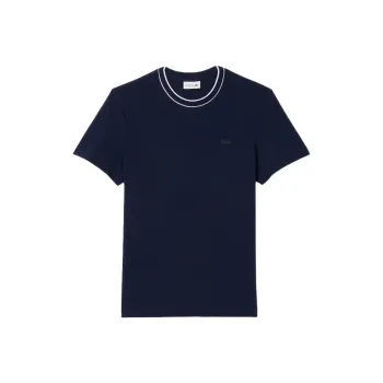LACOSTE Stretch Piqué Stripe Collar T shirt