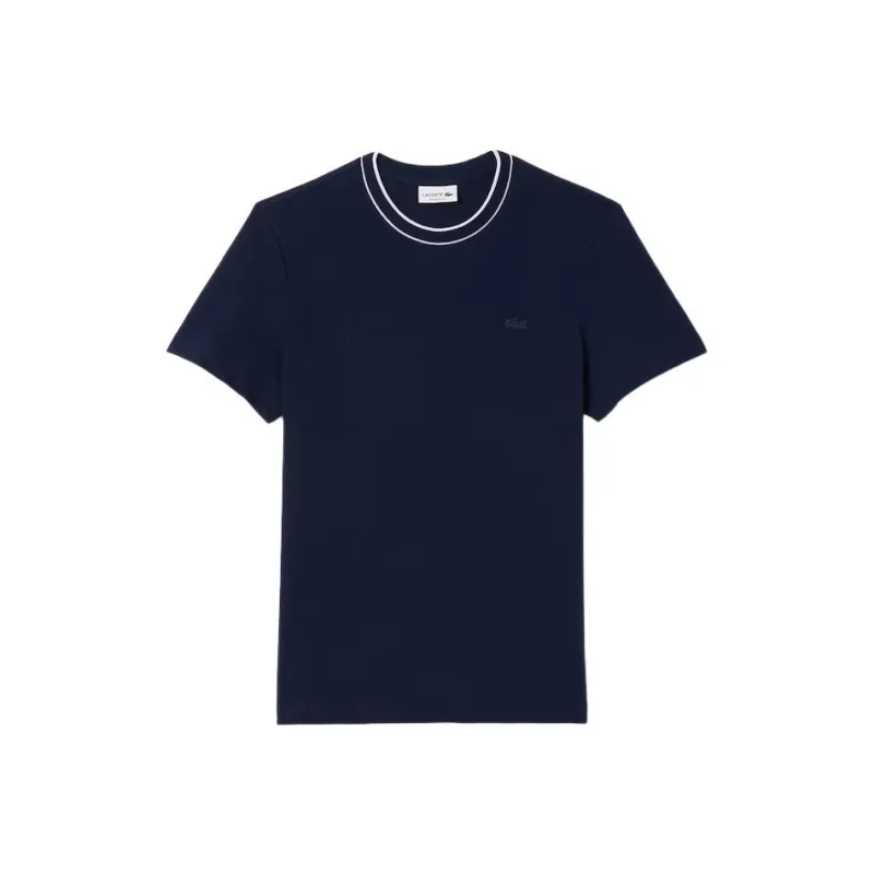 LACOSTE Stretch Piqué Stripe Collar T shirt-0