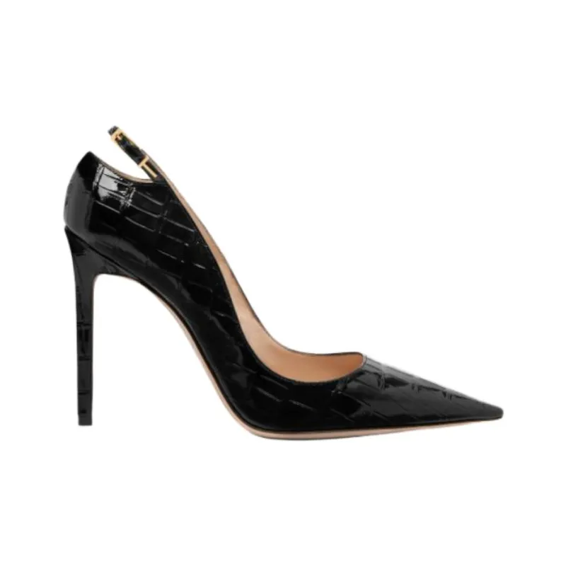 TF ANGELINA Slim Heel High Heels 10.5cm Women's Black-1