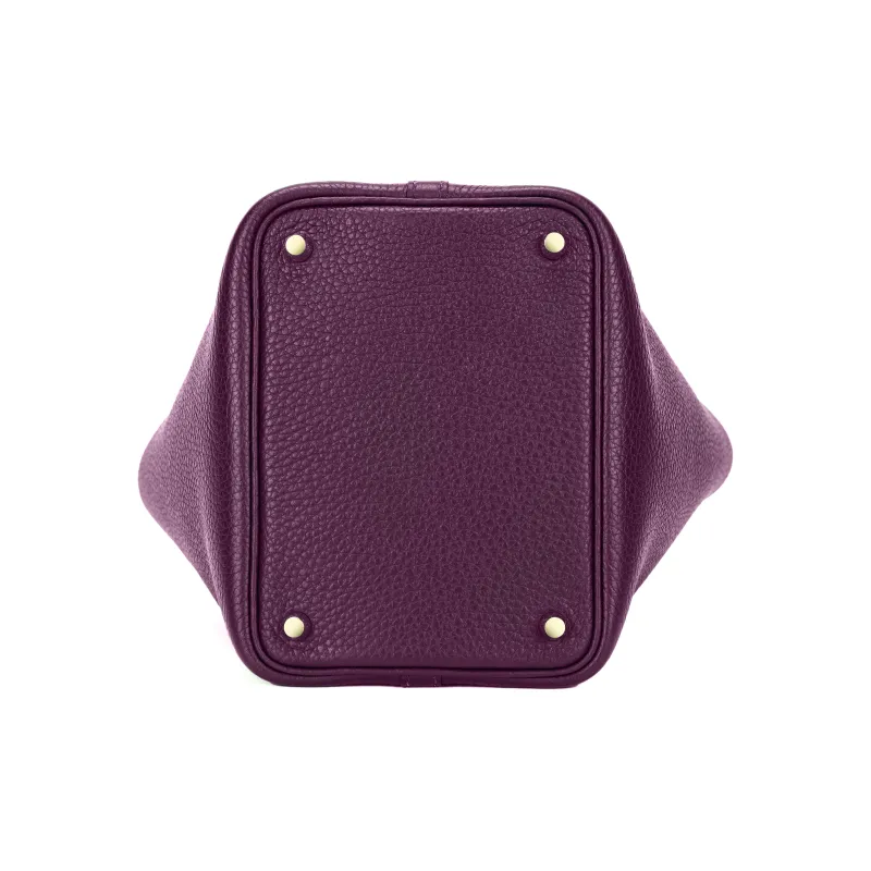 HERMES Picotin Lock Maurice Bullock Leather Bucket Bag Handbag 22 Women's P9 Anemone Sea Anemone Purple-3