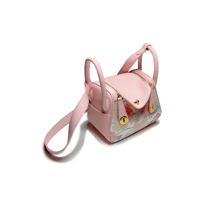 ESNSY Silk Blend Fabric Shoulder Bag Regular Women's Pink-2