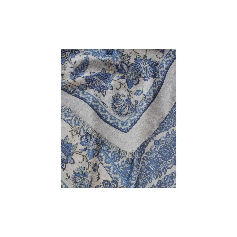 ETRO Printed Fringed Edge Shawl-2