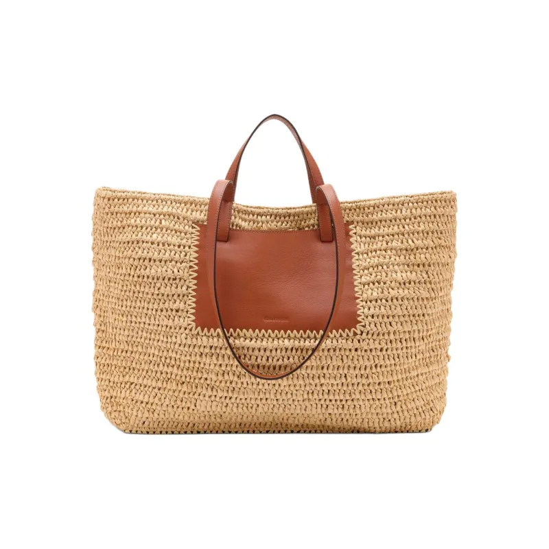 Ulla Johnson Raffia Tote Bag, Shopping Bag, Shoulder Bag, Handbag Tubas Women's Beige-0