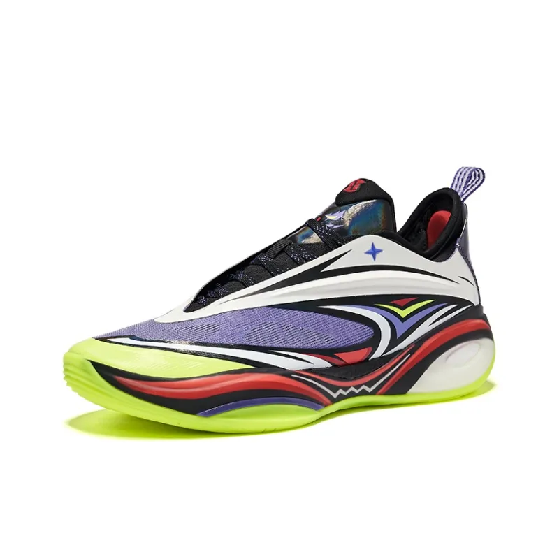 Erke Qian Xun 2.0 Cushioning Slip Resistant Anti Rollover Low Top Basketball Shoes Men's Joker Color Scheme-2