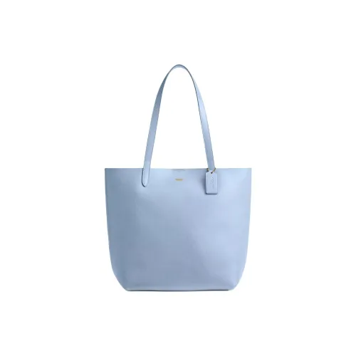 COACH Manhattan Grain Leather Tote Bag, Shopping Bag, Shoulder Bag Large Size Women's Bellflower Grass