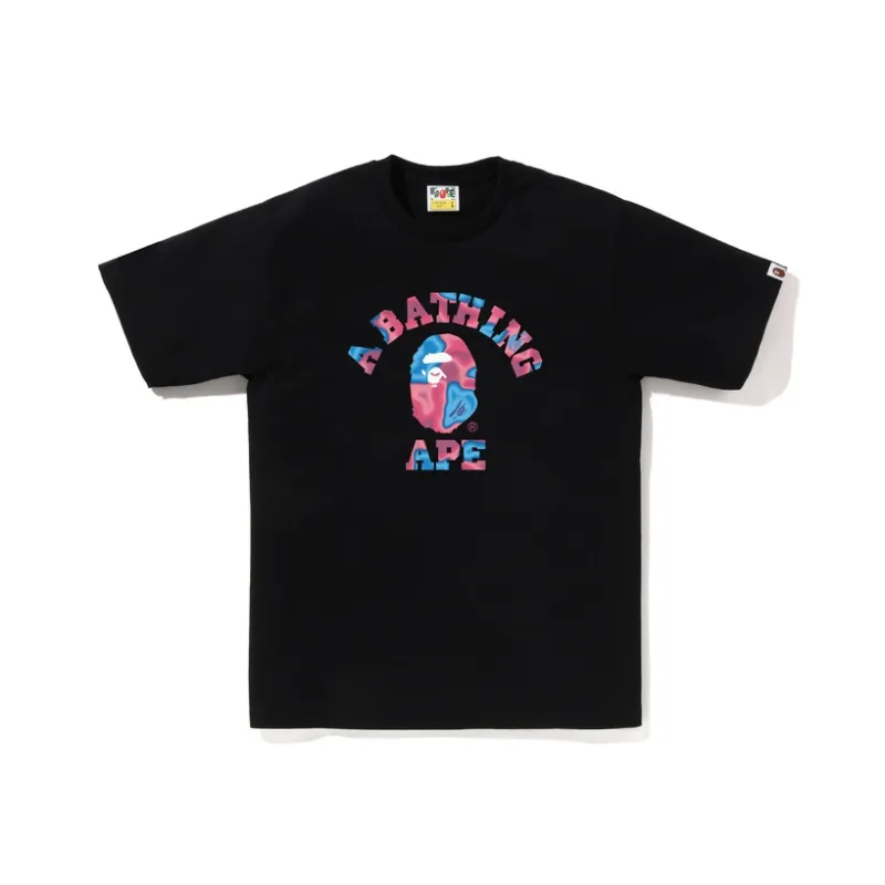 A BATHING APE Liquid Camo College Tee-2