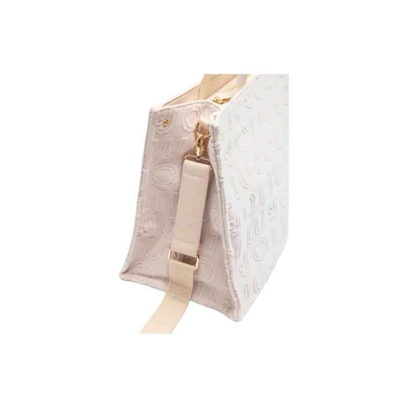LIU·JO Cotton Tote Bag, Shopping Bag, Shoulder Bag, Handbag Women's Champagne-3