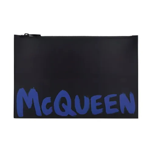Alexander McQueen Calfskin Clutch Men's Black/Blue
