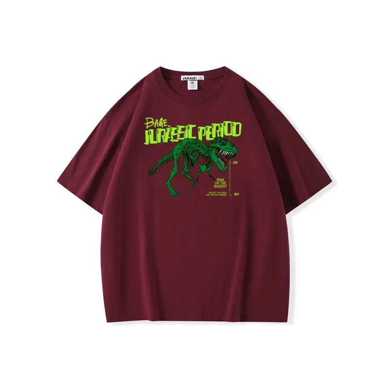 BAGE Drop Shoulder Sleeve T Shirt Unisex-14