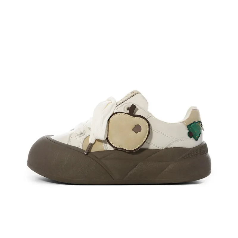 VICTORIA&VERA Apple Shoes Height Enhancing Wear Resistant Lightweight Breathable Low Top Skateboard Shoes Women's-12