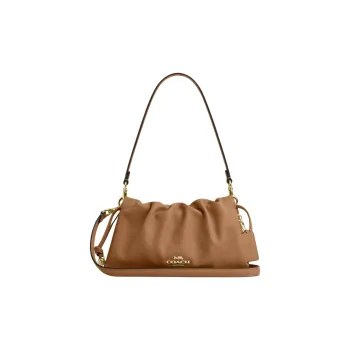COACH Faye Leather Shoulder Bag, Crossbody Bag, Handbag Medium Size Women's Brown