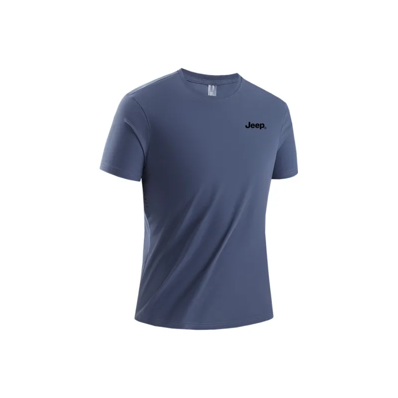Jeep Summer Sports Running Loose Fit Crew Neck Breathable Drop Shoulder Short Sleeved T Shirts Unisex-4