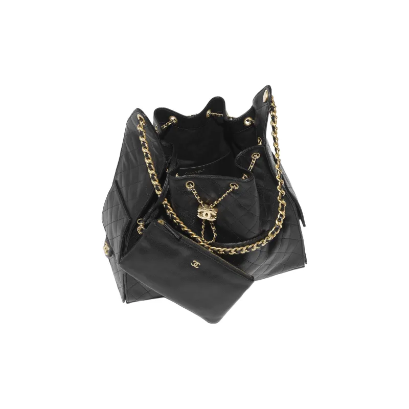 CHANEL 25Bag Calfskin Handbag, Shoulder Bag Tubas Women's Black-2
