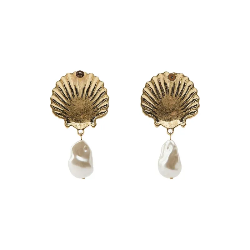 ZARA Zinc Polymethyl Methacrylate Iron Titanium Earrings Women's Gold-1