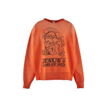 SAINT Mxxxxxx Slogan print Cotton Sweatshirt