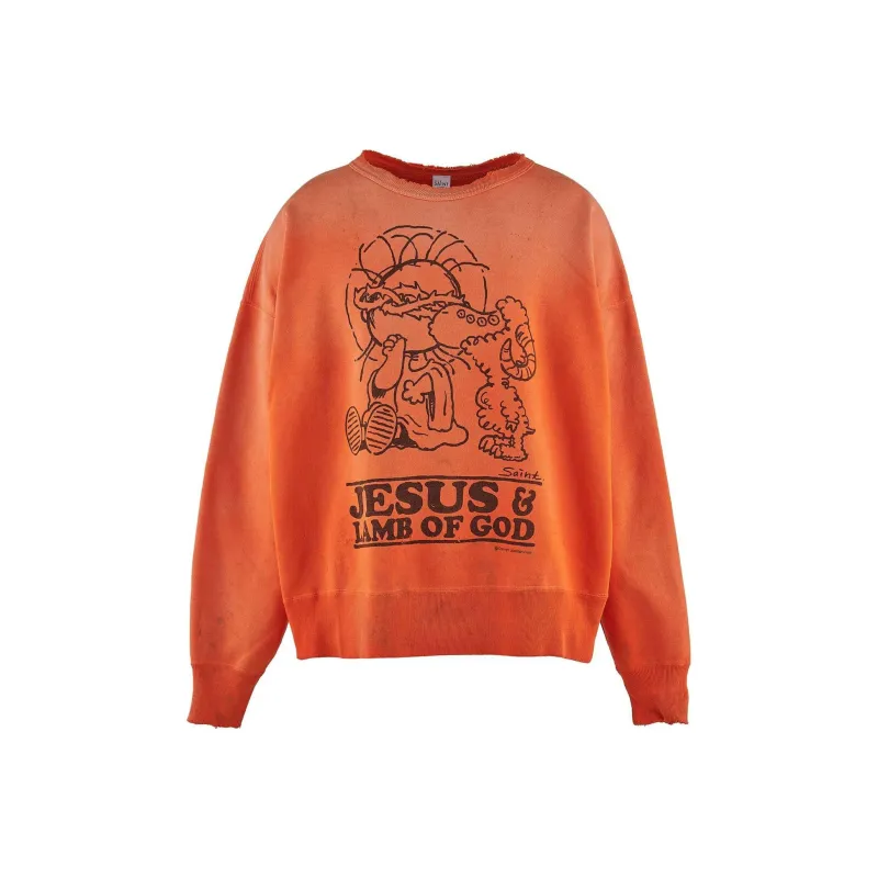 SAINT Mxxxxxx Slogan print Cotton Sweatshirt-0