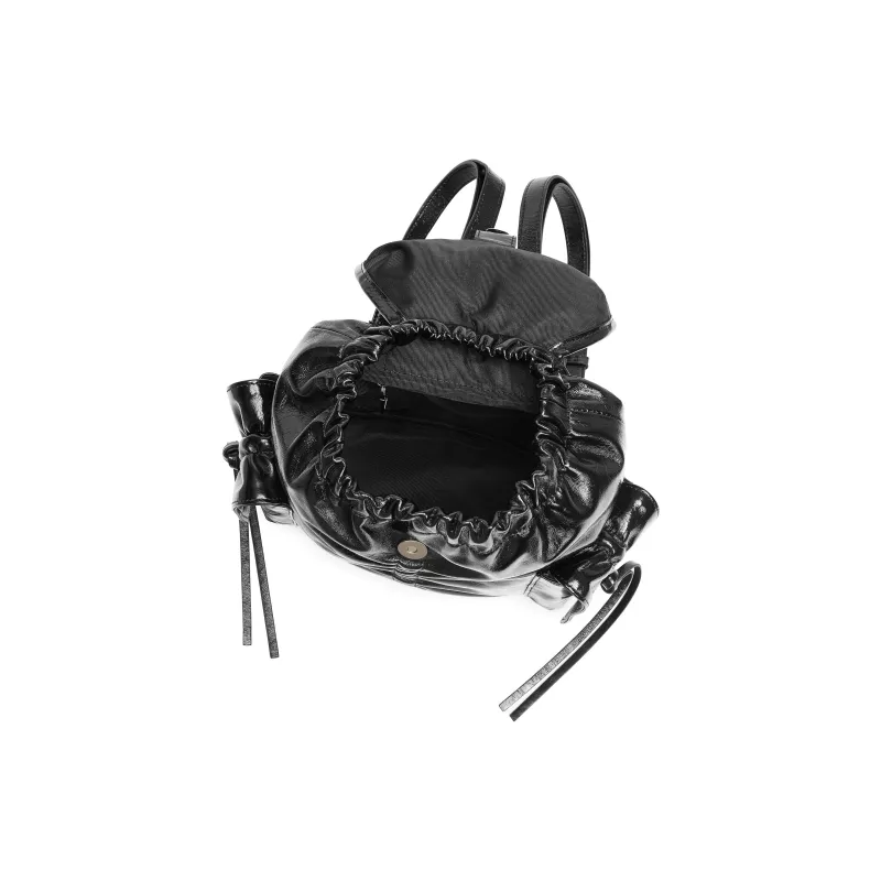 Staccato Cow Leather Backpack Medium Size Women's Caramel Black-3