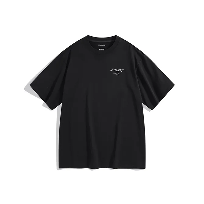 PEACEBIRD MEN T-Shirts Men Black 1 Loose Fit-0