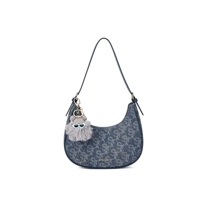 ST&SAT Fabric Handbag, Crossbody Bag, Shoulder Bag Regular Women's Blue-1