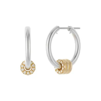 Spinelli Kilcollin Sterling Silver White Diamond Approx. 0.3 Carat Total Weight Earrings Women's Gold Silver