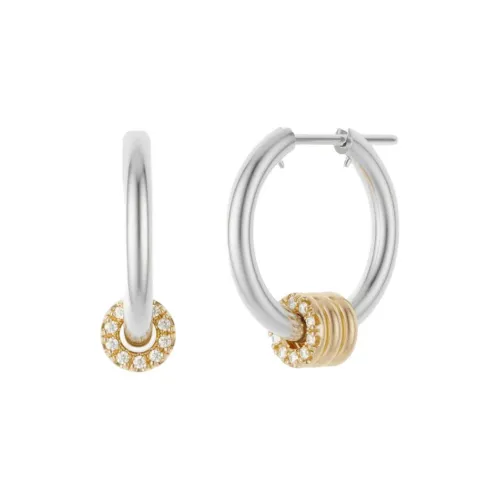Spinelli Kilcollin Sterling Silver White Diamond Approx. 0.3 Carat Total Weight Earrings Women's Gold Silver