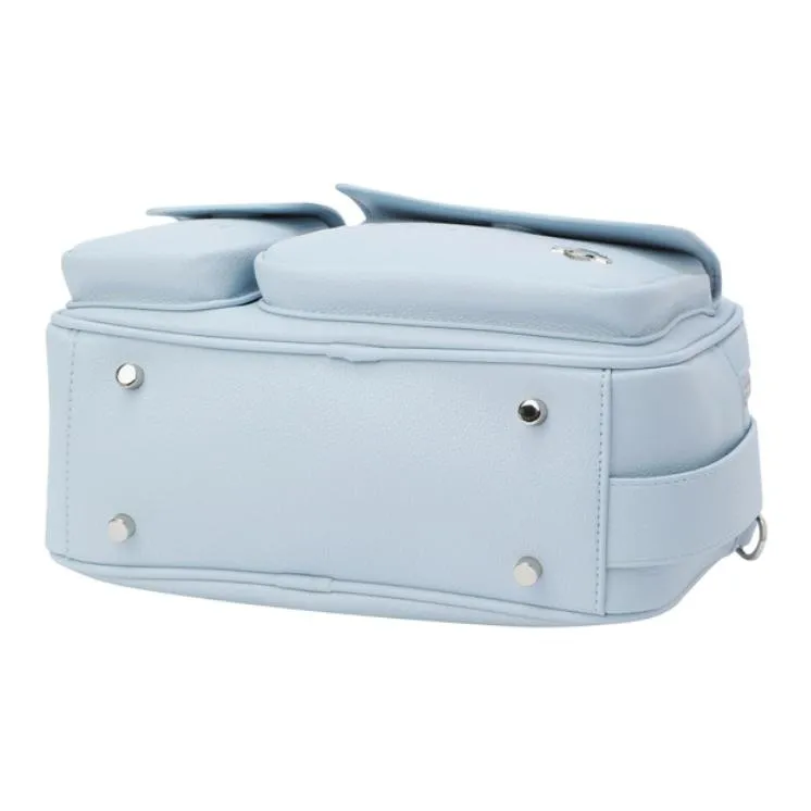 DESCENTE Synthetic Leather One Shoulder Handbag Mini Women's Light Blue-4