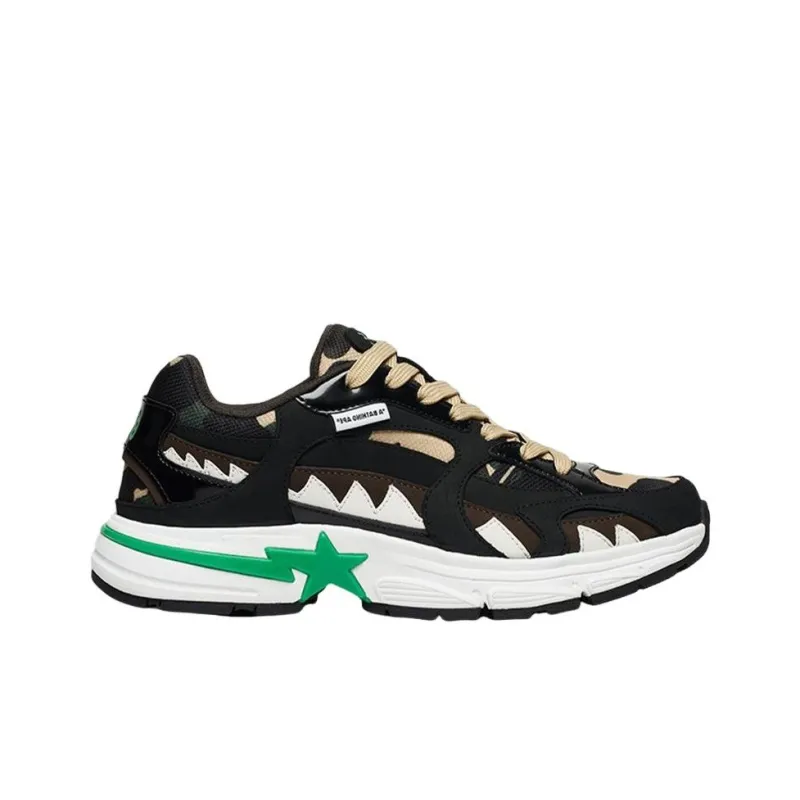 MASIWEI x A BATHING APE SHARK STA Low Top Casual Shoes Men's Black Brown Green-1