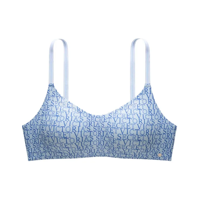 Victoria's Secret Bra Women's Blue Logo Print-0