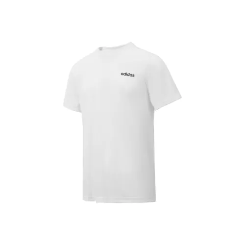 Adidas Contrast Chest Logo Crew Neck Basic Sports T shirt Asia Sizing 'White'
