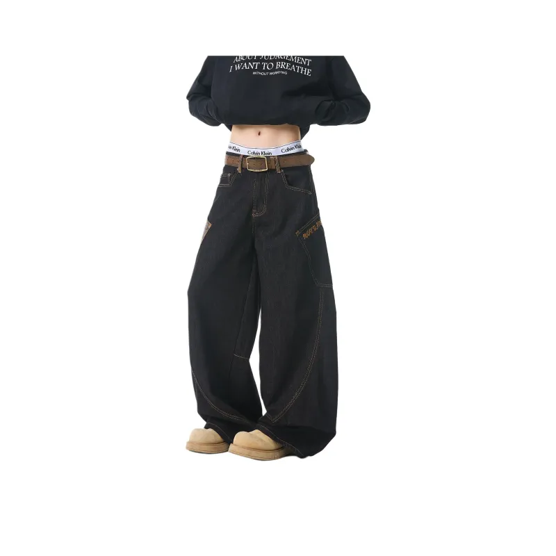 WARNING LIGHT Jeans Unisex Black-2