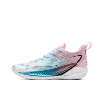 XTEP Cushioned Slip Resistant Support Low Top Basketball Shoes Men's Pink Blue White