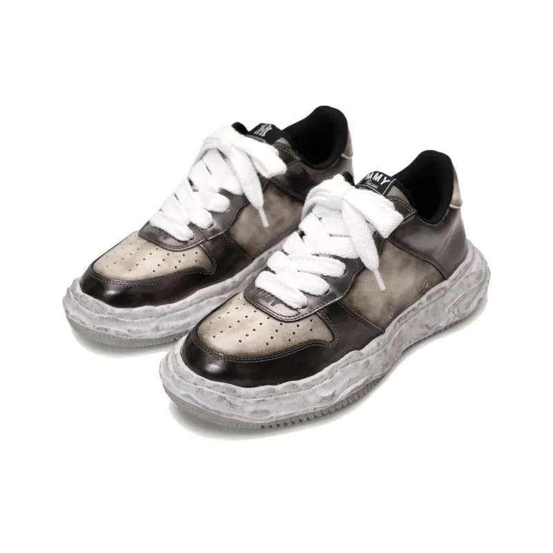 Maison MIHARA YASUHIRO Wayne Og Sole Brush Off Leather Low Mannahatta Nyc Black White-2