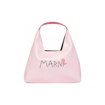 MARNI Logo Embroidered Open Top Shoulder Bag