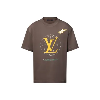 LOUIS VUITTON Washed Embellished Cotton T Shirt
