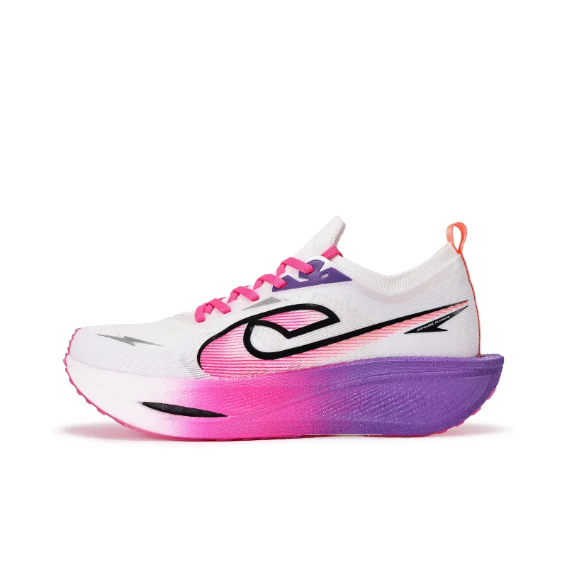 JEANSWEST Cushioning Support Abrasion Resistant Low Top Carbon Plate Running Shoes Unisex Purple Infused Powder Snow-0