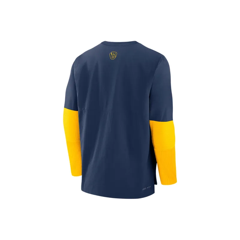 Nike Milwaukee Brewers Authentic Collection Player Men's Nike Dri FIT Mlb Pullover Sweatshirt-1