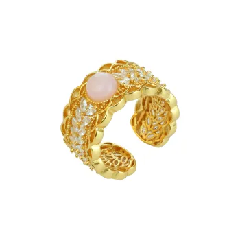 JINYICHENG Opal Pink Opal Rings Women's
