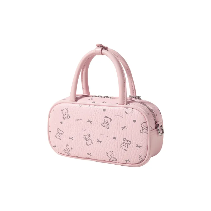 AILUXI Synthetic Leather One Shoulder Handbags Women's Cherry Blossom Pink-2